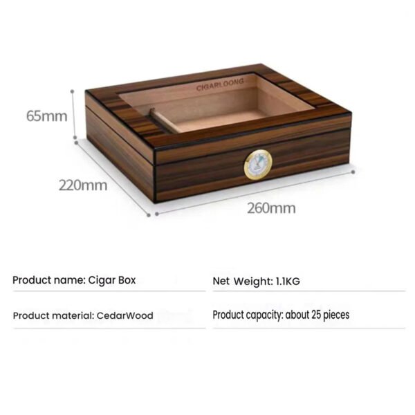 Cigoak 75PCS Cigar Humidor Handmade Cedar Cigar Desktop Box - Image 7
