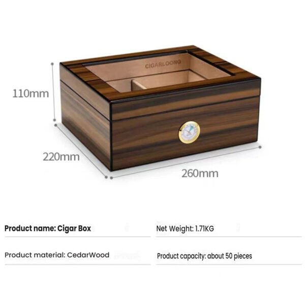 Cigoak 75PCS Cigar Humidor Handmade Cedar Cigar Desktop Box - Image 6