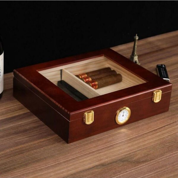 Cigoak Handmade Cigar Humidor Cedar Cigar Desktop Box - Image 2