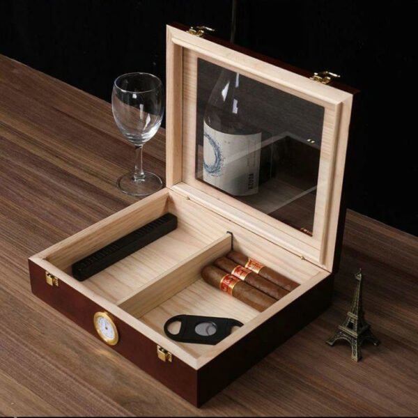 Cigoak Handmade Cigar Humidor Cedar Cigar Desktop Box - Image 4