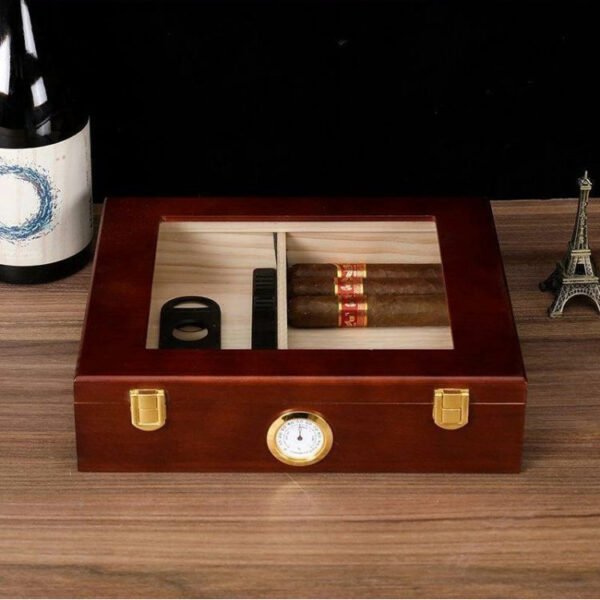 Cigoak Handmade Cigar Humidor Cedar Cigar Desktop Box - Image 3