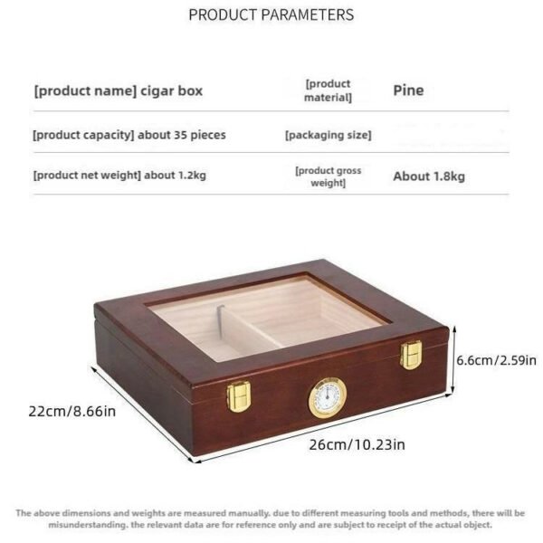 Cigoak Handmade Cigar Humidor Cedar Cigar Desktop Box - Image 5