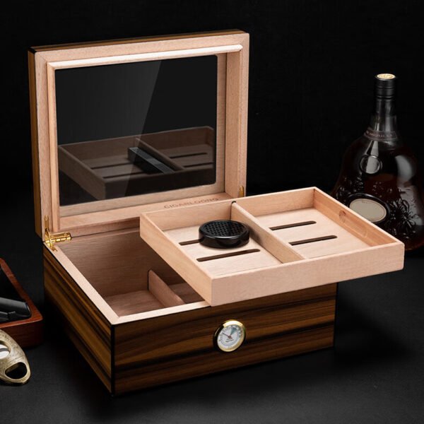 Cigoak 75PCS Cigar Humidor Handmade Cedar Cigar Desktop Box - Image 2