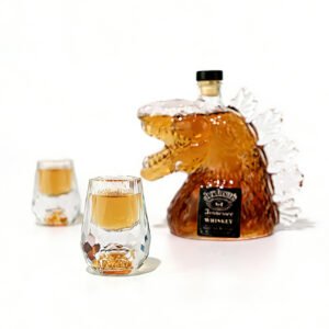 Cigoak Whiskey Bottles Decanter with 2 Globe Glasses Home Bar Accessories